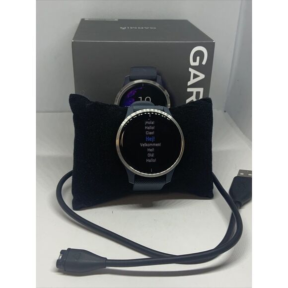 Garmin 62A020364 Unisex Gray Rubber Strap Digital Black Dial Smartwatch WAT38 - Picture 1 of 12